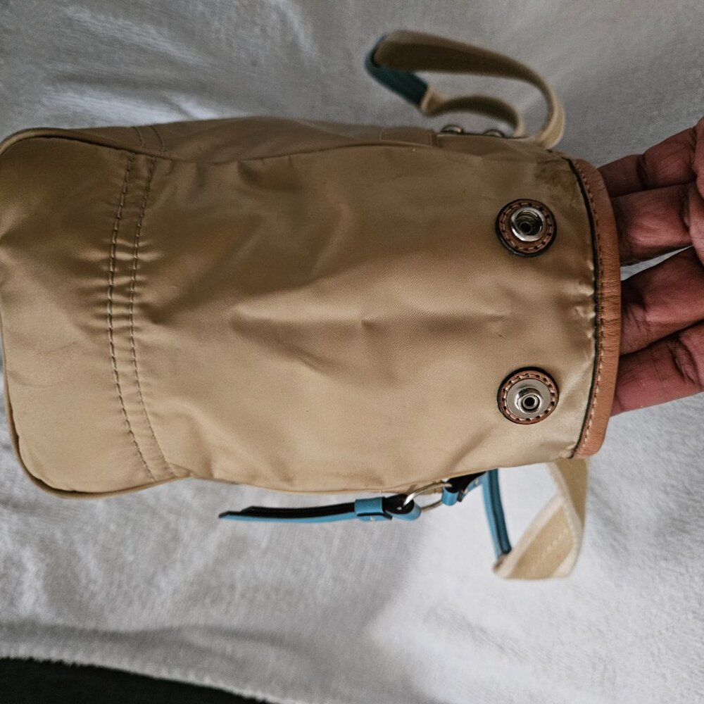 Coach Hampton Weekend Satin and Leather Small Tote Bag - Picture 13 of 16